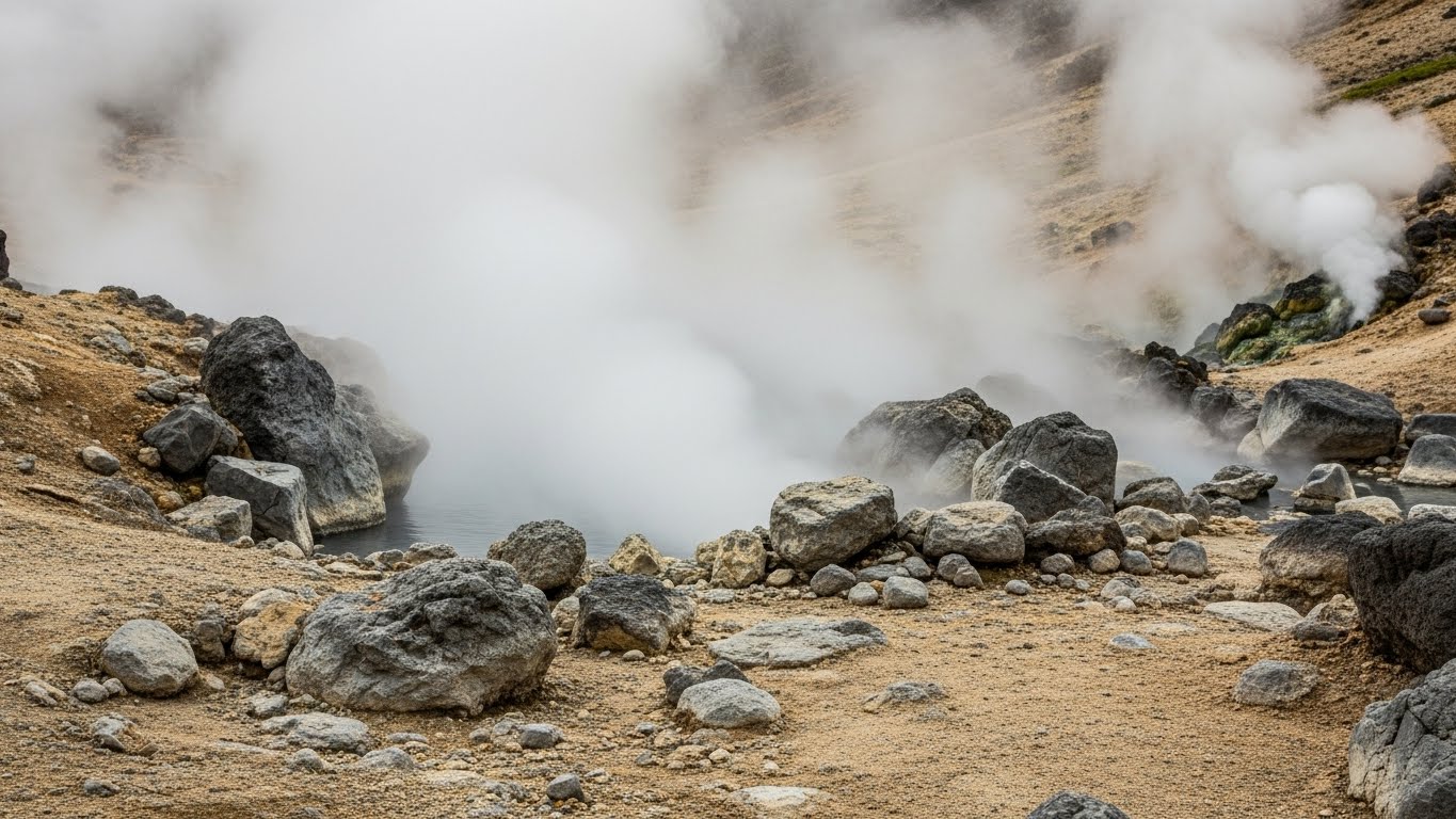玉川温泉の湯気